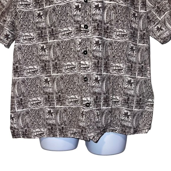 Vintage Retro Favant Hawaiian Shirt Mens XL Floral Aloha Vacation Surfboard Tiki - Picture 3 of 10